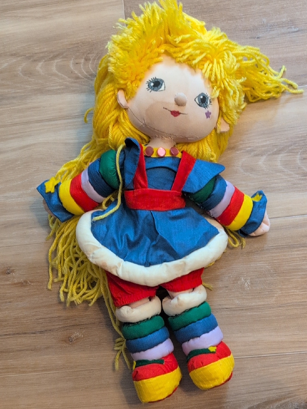 Vintage Rainbow Dress Plush Doll - 1980's